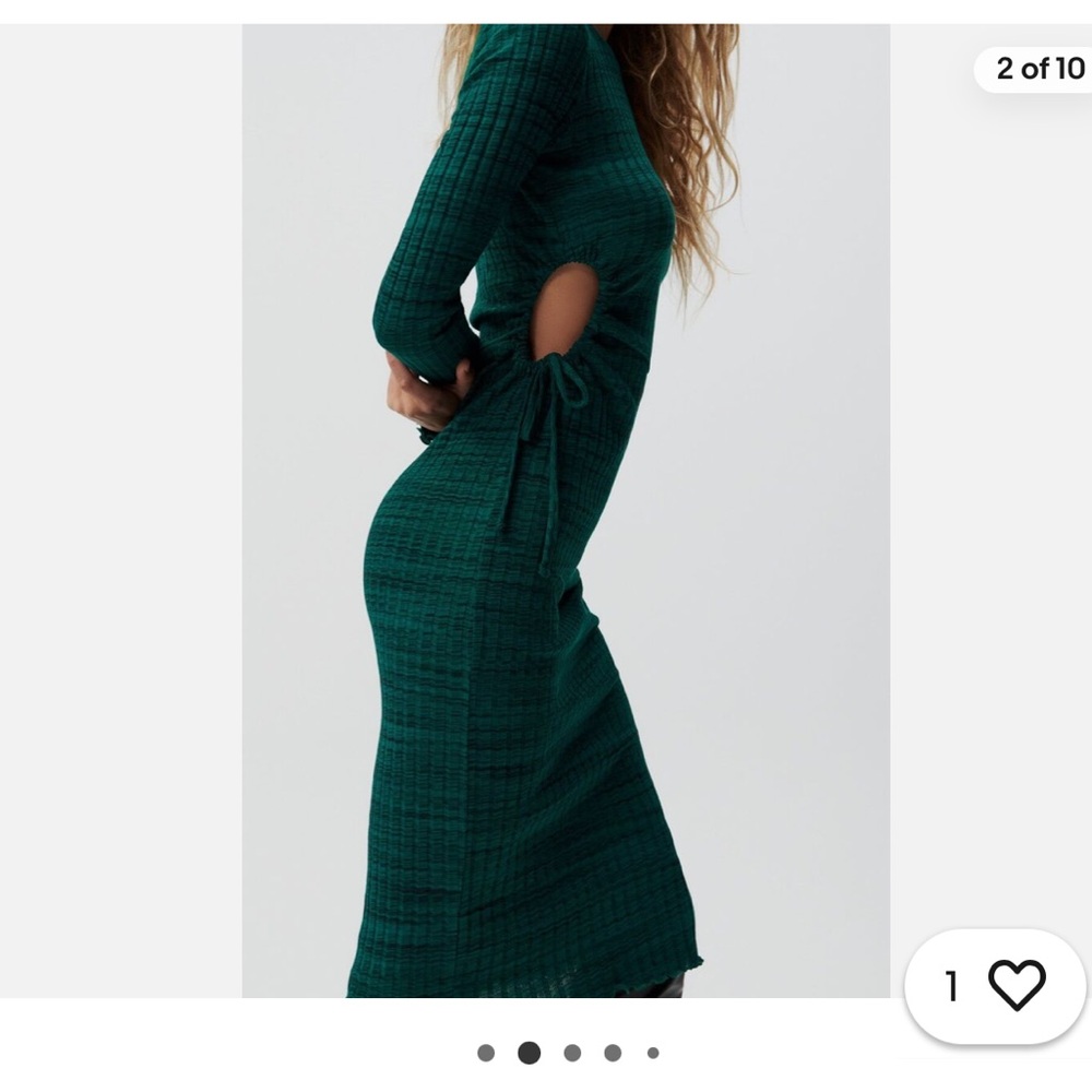 NWOT Zara ribbed knit cut out midi dress SMALL